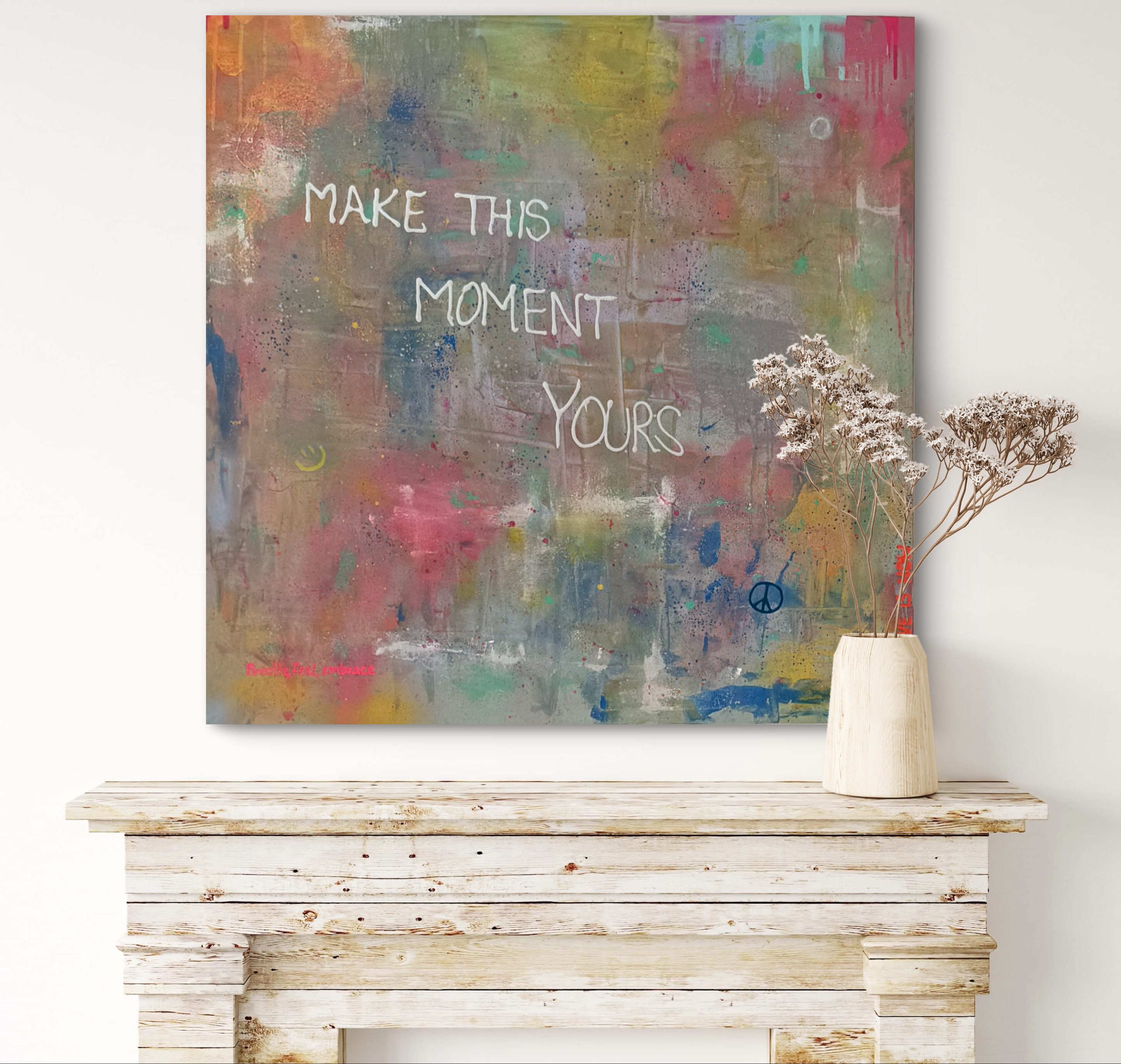 PEACEFUL PRESENCE 100x100 Acrylfarbe auf Leinwand