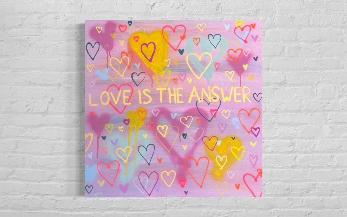 LOVE IS THE ANSWER 50x50 Acrylfarbe auf Leinwand